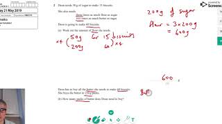 Proportionality in Recipes Edexcel 2019 Maths GCSE Higher Tier Paper 1 Question 2 [upl. by Cross]