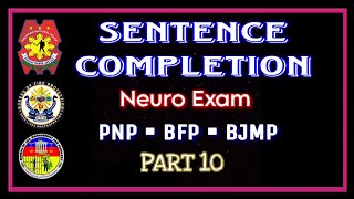 PART 10 SENTENCE COMPLETION TEST  PSYCHIATRIC amp PSYCHOLOGICAL EXAM  PNP  BFP  BJMP  NEURO EXAM [upl. by Fortna]