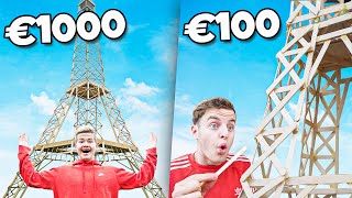 €100 vs €1000 Eiffeltoren Bouwen 12 METER [upl. by Terraj]