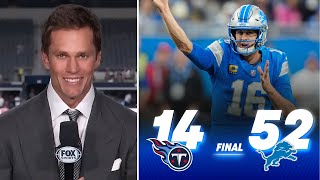 quotLions show the DNA of a championquot  Tom Brady excited Jared Goff throws 3 TD destroys Titans 5414 [upl. by Elaval]