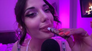 ASMR Lipgloss application smacking mouth sounds  bonus [upl. by Meeki]