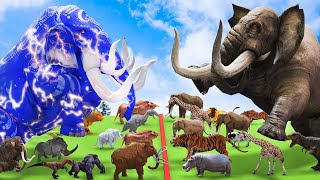 Prehistoric Mammals vs Prehistoric Dinosaurs Mammoth Elephant vs Dinosaur Size Comparison Animal [upl. by Tsyhtema]