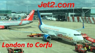 Jet 2 Flight  London Stansted to Corfu Greece  Boeing 737800 [upl. by Jacobsohn32]