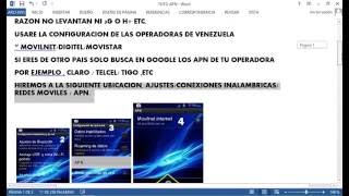 CONFIGURAR APN ANDROID  OPERADORAS DE VENEZUELA Jesus RodriguezV791 [upl. by Eimiaj]