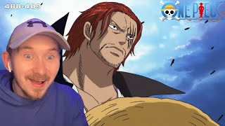 Shanks Arrives And Stops The War  One Piece Reaction Episode 488489 [upl. by Sedinoel]