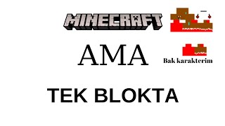 Minecraft ama TEK BLOKTA [upl. by Hambley]