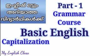 Basic English Class Capitalisation English grammar in Malayalam Part 1 [upl. by Eleynad]