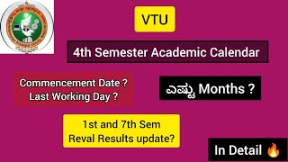 VTU 4th Semester Tentative Academic Calendar 🔥  important dates  Student Samachara [upl. by Phelgon]