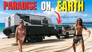 Stradbroke Island in our 4x4 overland vehicle amp offroad caravan offgrid beach camping [upl. by Melloney]