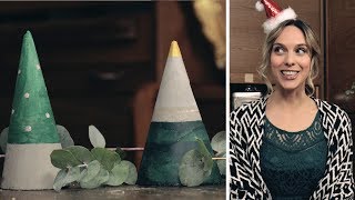 Minimalistische DekoWeihnachtsbäume aus Beton  DIY  WirMachenWeihnachten [upl. by Anoli]