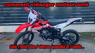 comment faire la vidange de son moteur 50cc am6 Rieju MRT 50 [upl. by Ahsito]