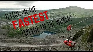 FASTEST Zipline in the World  Wales [upl. by Aoht]