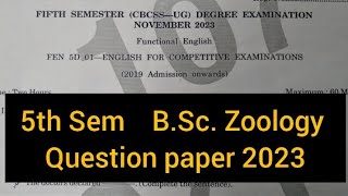 ENGLISH FOR COMPETITIVE EXAMINATIONS  5th Sem BSc Zoology 2023 calicut share [upl. by Mullac]