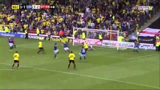 Watford score last second after leicester miss penalty  Almunia double save [upl. by Ivzt922]