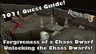 RS3 2021 Quest Guide  Forgiveness of a Chaos Dwarf  Unlock Chaos Dwarfs and the Dragon Pickaxe [upl. by Nickerson]