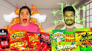 We Ate The Worlds SPICIEST vs SOUREST Food Challenge [upl. by Fanya]