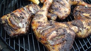 Jamaican Jerk Chicken met Kokosrijst op de barbecue [upl. by Thamos]