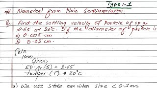 Unit6  Numerical of Plain Sedimentation  Types1  Water Treatment  Prashant YT  BE Civil [upl. by Nutsud]