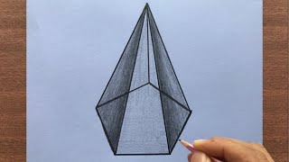 How to Draw a Pentagonal Pyramid Stepbystep [upl. by Adnamaa828]