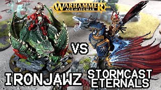 IRONJAWZ vs STORMCAST ETERNALS 2000 pts  Warhammer Age of Sigmar Battle Report matched play [upl. by Ostler]