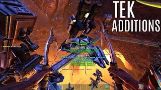 ADDING TEK TO THE FLOATING BASE and Building  Official PVP  ARK Survival [upl. by Nelubez]