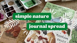 Nature Journal Spread  Simple Art Journal Ideas  Creative Journaling 2022 [upl. by Jedidiah]