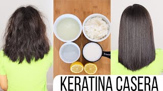 KERATINA CASERA CON ARROZ Y MAIZENA PARA UN CABELLO LISO NATURAL 🍚Bessy Dressy [upl. by Eelame]