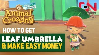 How to Get Leaf Umbrella amp Make Money Easy Money  Animal Crossing New Horizons [upl. by Lebiralc143]