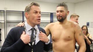 COME HERE LAD  TONY BELLEW amp JAMIE CARRAGHER DISCUSS WIN OVER DAVID HAYE IN DRESSING ROOM [upl. by Eenattirb]