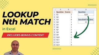 LOOKUP Nth Match in Excel Includes BONUS Content to SUM to Nth Match [upl. by Gio]