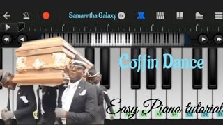 Coffin Dance Meme Song  Easy Piano tutorial  Funeral Dance  Easy mobile piano tutorial [upl. by Aleuqahs]