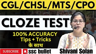 Cloze Test  SSC CGL Pre  Previous Years Questions English by Shivani Solan [upl. by Rihana]