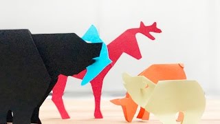 Dieren vouwen en knippen van papier  folding paper into animals  vlog [upl. by Rimaj135]