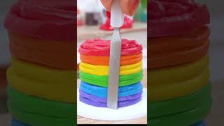 Rainbow Buttercream Cake 🌈 Moist Miniature Cake Baking In Tiny Kitchen Yumupminiature [upl. by Cesaria]