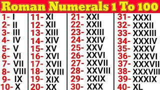 Roman Numerals 1 to 100  Learn Roman Numbers 1 to 100  Roman Numbers 1 to 100  Roman numbers [upl. by Clarinda614]