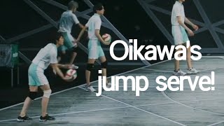 Engeki Haikyuu Oikawas jump serve in slow motion feat Asuma Kousuke [upl. by Ranita]