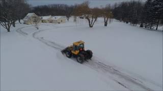 JCB Fastrac Ploughing Snow [upl. by Baerl]