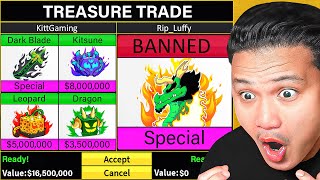 Trading BANNED Dragon Fruit For 100 Hours In Blox Fruits [upl. by Karolina908]