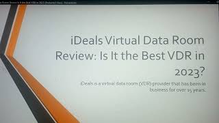 iDeals Virtual Data Room Review Is It the Best VDR in 2023 [upl. by Hermia]