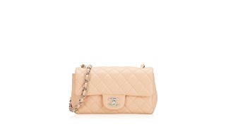 Chanel Lambskin Quilted Mini Rectangular Flap Peach [upl. by Anilave801]