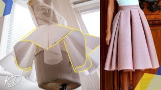 HOW TO DRAFT BOX PLEATED CIRCLE SKIRT PATTERN  KIM DAVE [upl. by Ernaline]