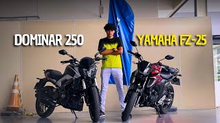 BAJAJ DOMINAR 250 VS YAMAHA FZ25 [upl. by Peckham]