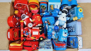 Red stationery vs blue stationery items  pencil box piggy bank pencil sharpner eraser pens etc [upl. by Weissberg]