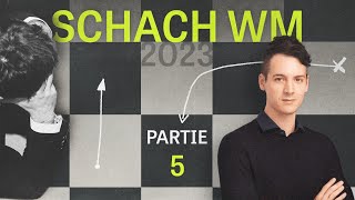 SchachWM 2023  5 Partie Nepomnjaschtschi gewinnt und führt aufs Neue [upl. by Paxton684]