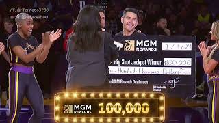 LAKER FAN HITS A HALFCOURT SHOT TO WIN 100K 🤯💸 [upl. by Davey]