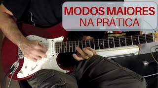 Os 3 MODOS GREGOS MAIORES na Guitarra na PRÁTICA Jonio Lidio e Mixolidio auladeguitarra [upl. by Clea]