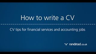 How to write a CV CV tips for financial services and accounting jobs [upl. by Aldric]