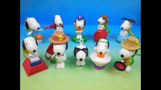 2018 PEANUTS SNOOPY SET OF 10 McDONALDS HAPPY MEAL COLLECTION TOYS VIDEO REVIEW [upl. by Liesa]