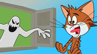 Cartoon Cat For Kids  Scary Cat Chased by Spooky Ghost Funny Animation  New Episode  Cat amp Keet [upl. by Imaj760]