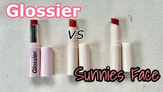 Glossier Villa Dupes  Glossier Ultralip vs Sunnies Face Lip Treat [upl. by Moshe]